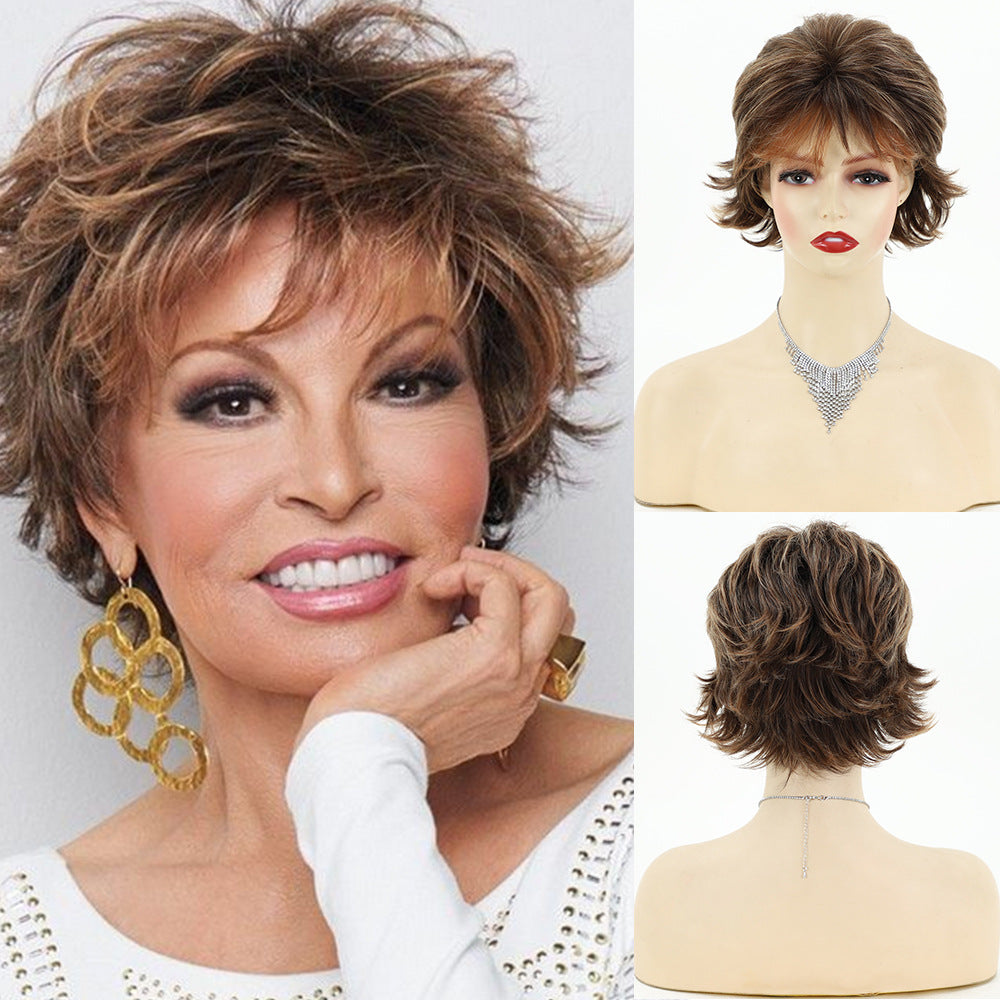 Fashionable Elegant Fluffy Chemical Fiber Female Wig Short Curly Hair