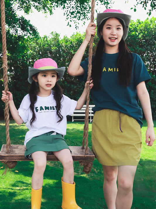 Children's Short-sleeved Summer Mountain Clothing Combed Cotton Round Children's T-shirt
