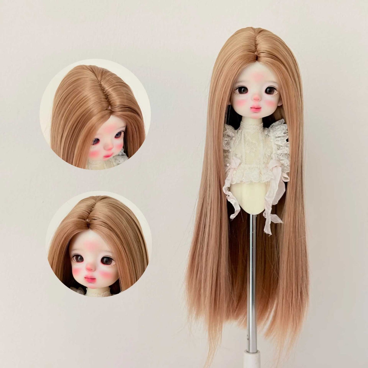 Doll Hair Accessories Blythe Soft Silk Medium Long Straight Dress Cos Wig