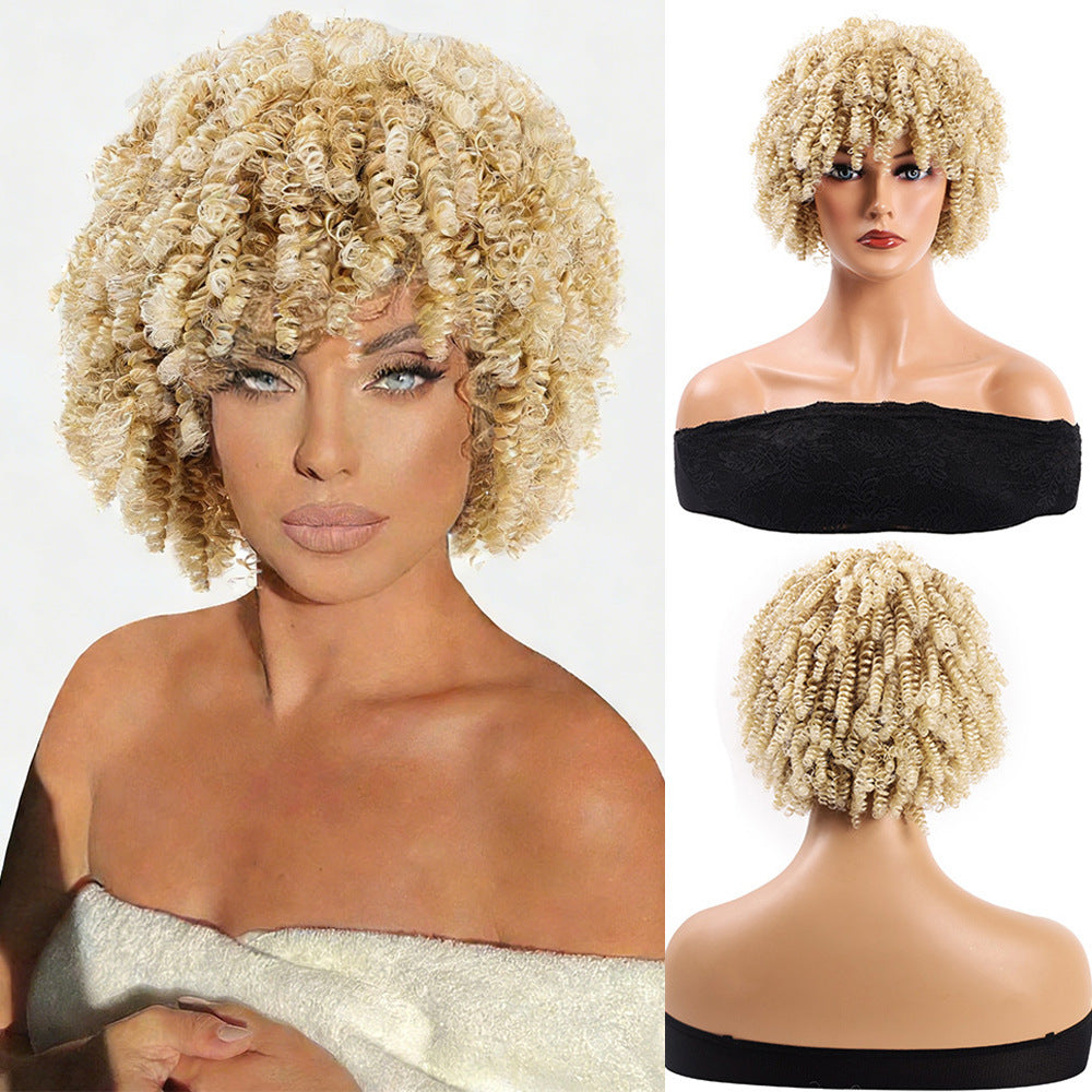 Small Volume Explosion Headgear Short Hair Band Wig Long Curls