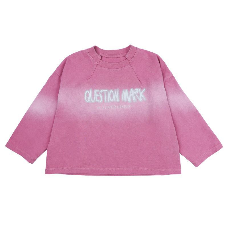Children's Clothing Korean Style Pink Gradient Bottoming Shirt Fashion Personality Children's Suit