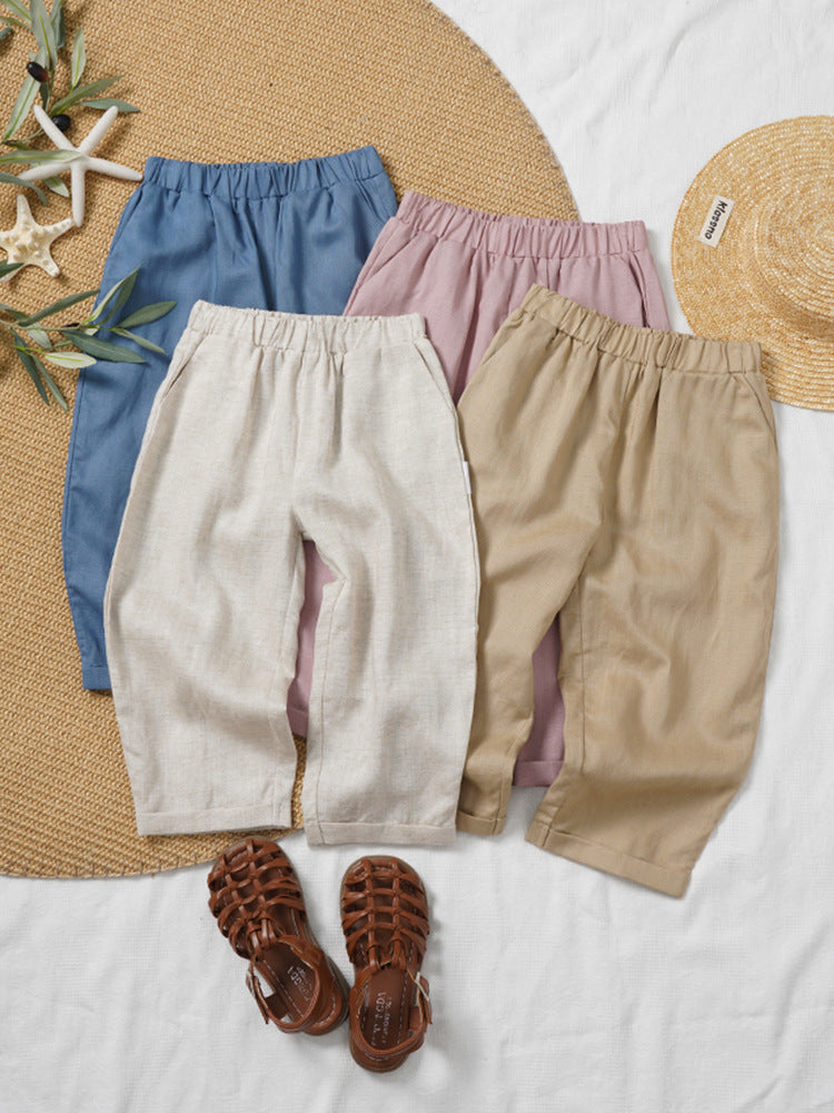 Children's Solid Color Trousers Summer Breathable Refreshing Children's Pants
