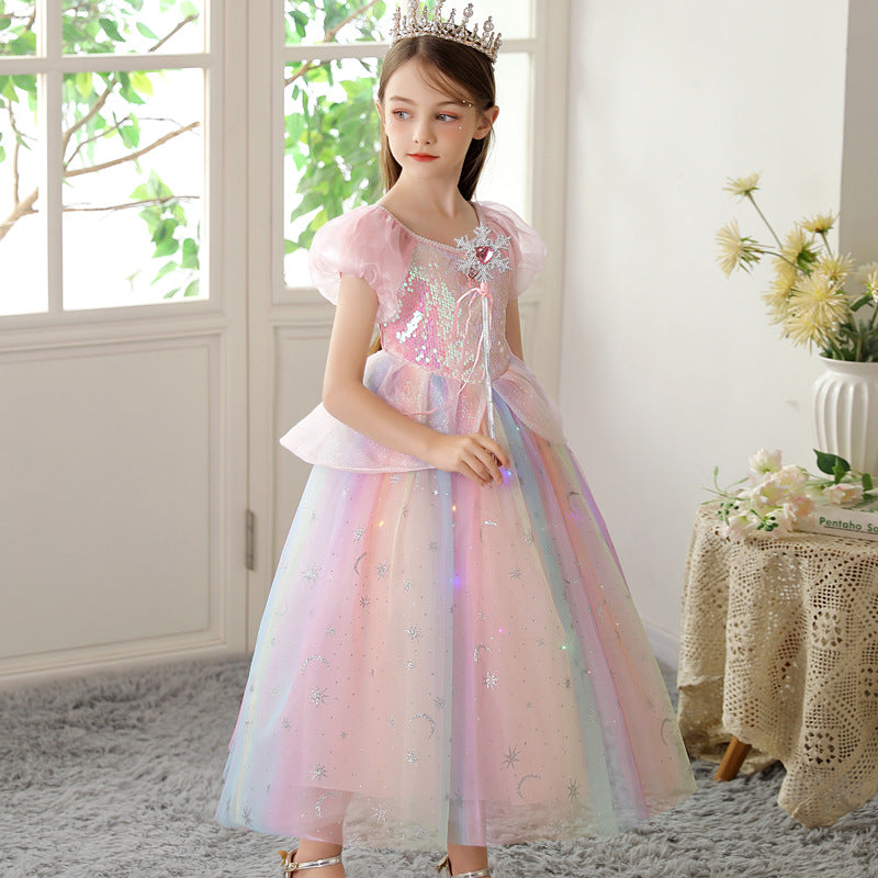 Children's Style Princess Little Super Fairy Fashion Rainbow Skirt Children's Dress