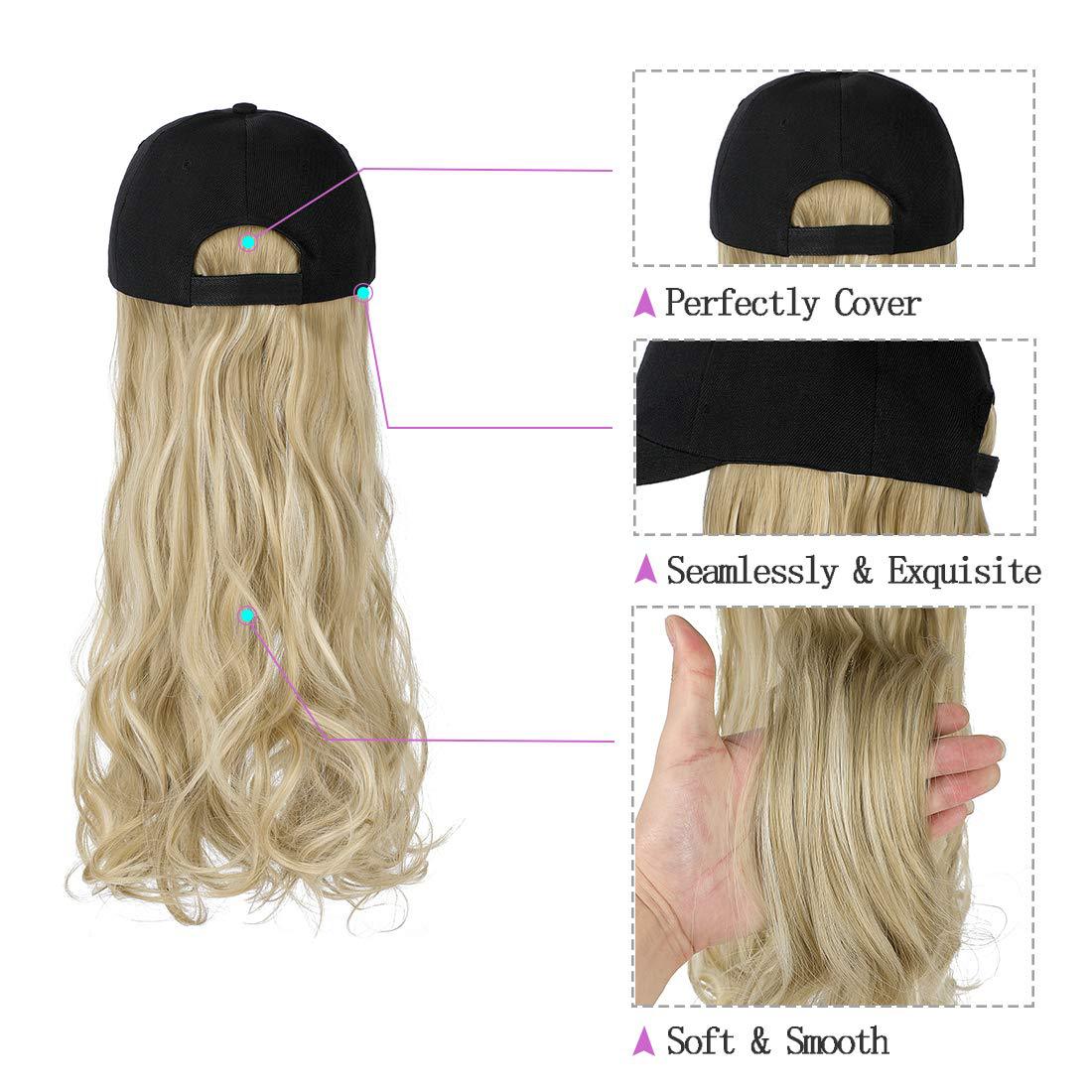 Integrated Female Big Wave Long Curly Hair Peaked Cap Baseball Other Wig