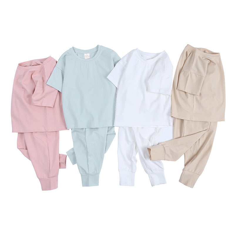 Children's Clothing Cotton Two-piece Boy's Short-sleeved T-shirt Children's Suit