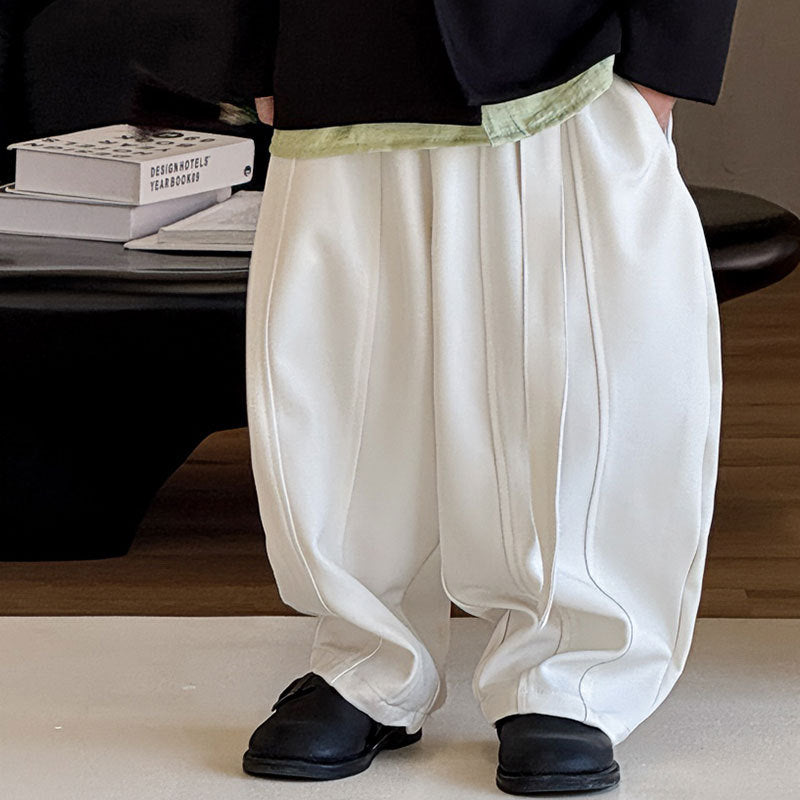 Children's Korean Fashionable Style Ribbon Solid Color Casual Trousers Children's Pants