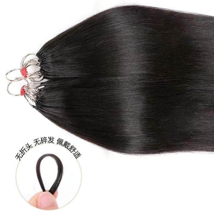 Crystal Thread Able To Be Permed Dyed Pulling Core Extra Real Hair Wig