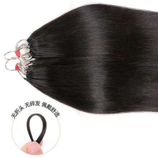 Crystal Thread Able To Be Permed Dyed Pulling Core Extra Real Hair Wig