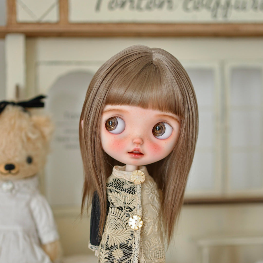 Pei Points Doll Finished Straight Hair Curls Small Cos Wig