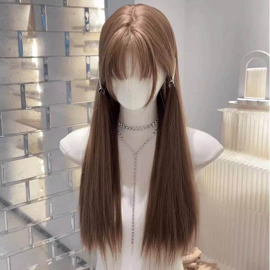 Female Hair Chemical Fiber Artificial Light High Long Straight Wig