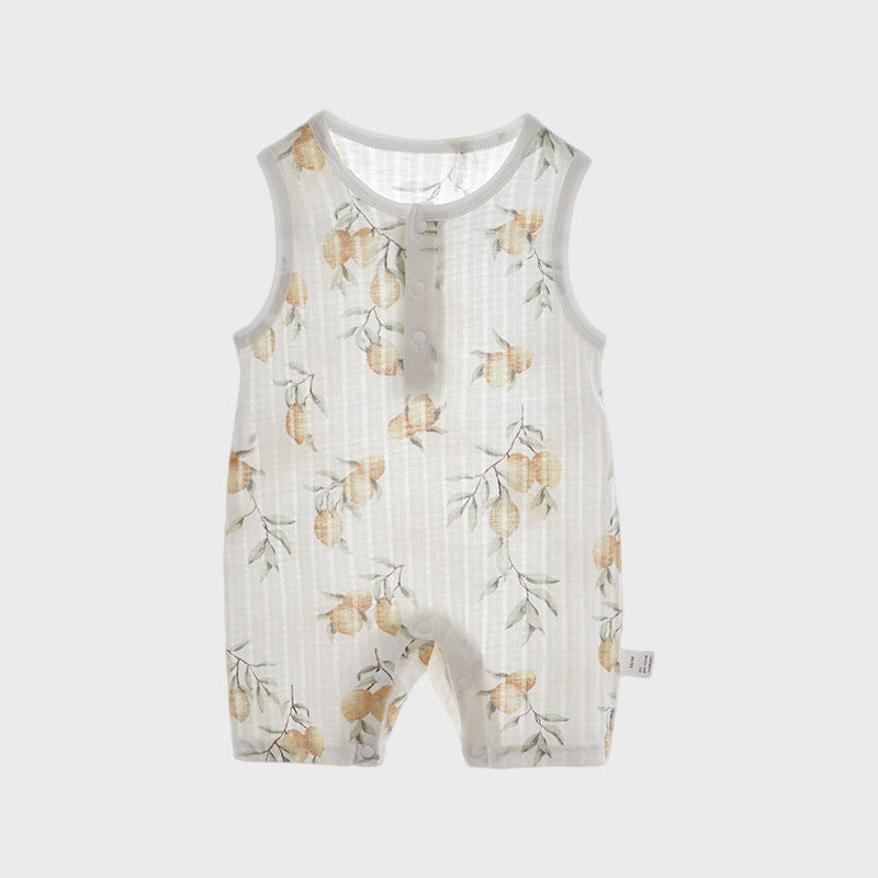 Cool Breathable Male Female Clothes Summer Thin Born Jumpsuit Sleeveless Jumpsuit, Climbing Suit