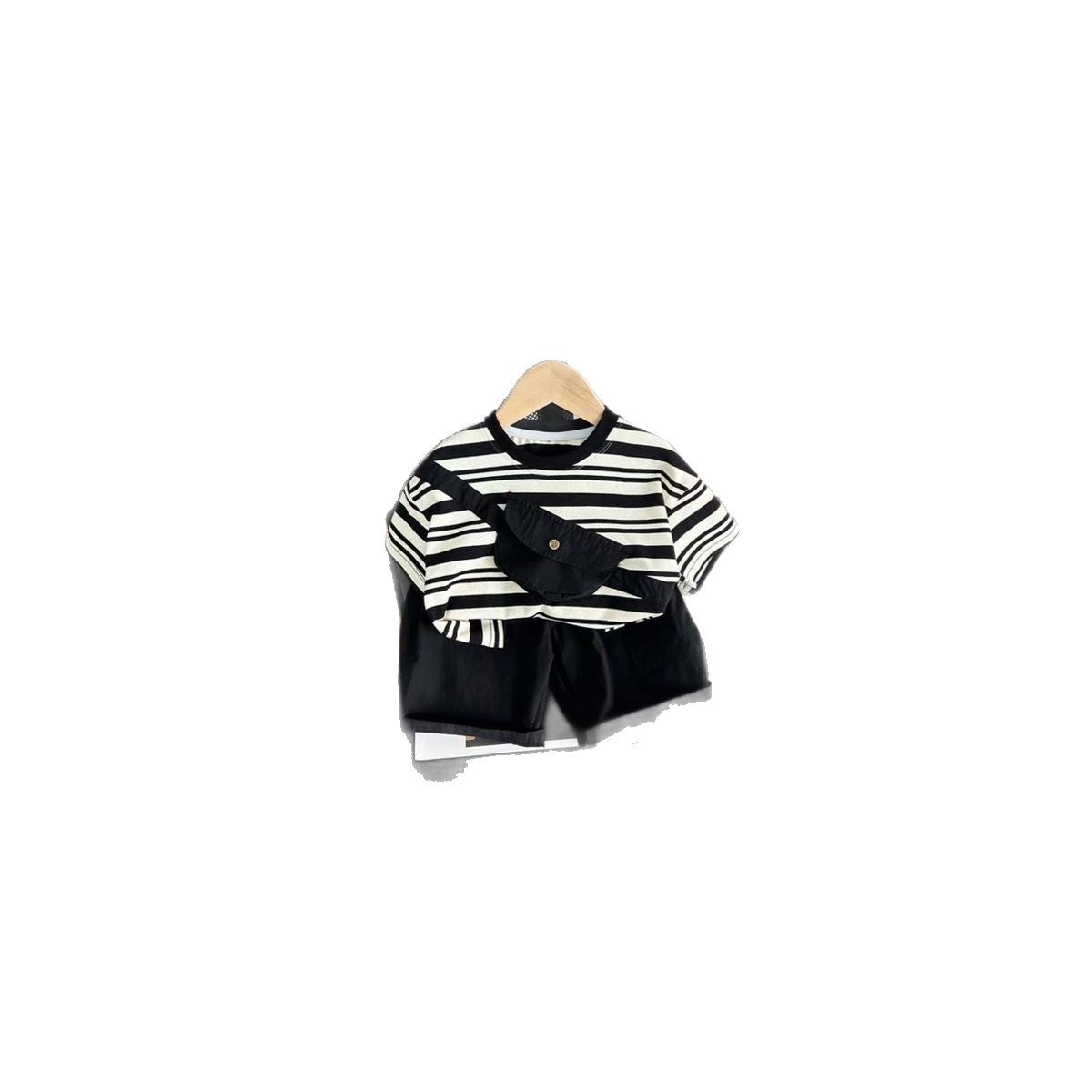Children's Summer Contrast Color Cool Handsome Boy Short Sleeve Clothes Western Children's Suit