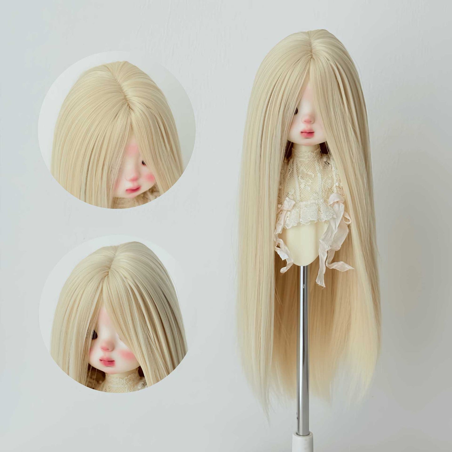 Points Soft Silk Long Straight Hair Cover Bangs Cos Wig