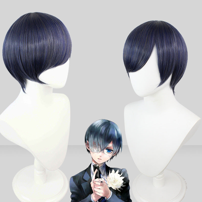 Charles Fandom Haine Blue Gray Mixed Color Short Cos Wig