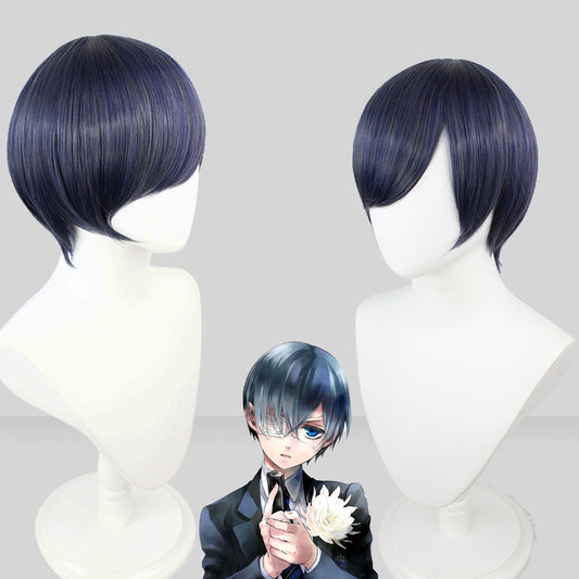 Charles Fandom Haine Blue Gray Mixed Color Short Cos Wig