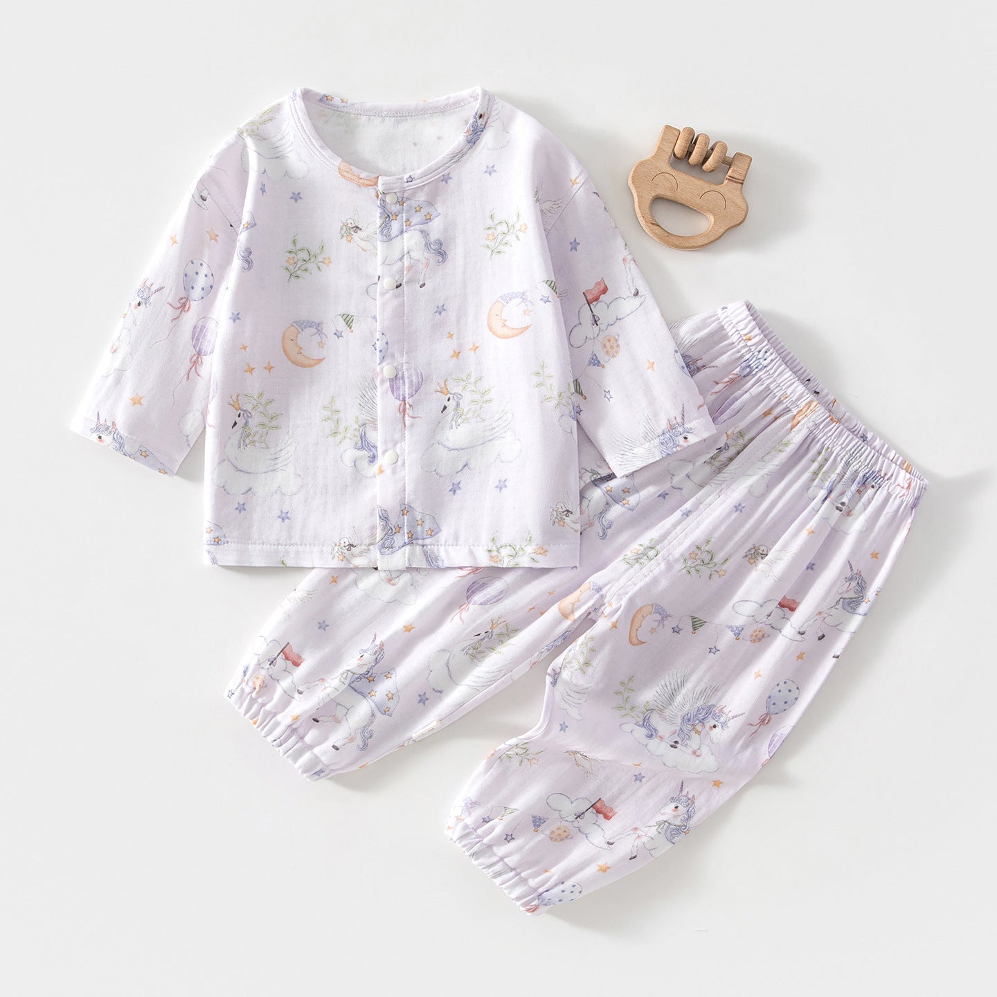 Pajama Sets Long-sleeved Bamboo Fiber Top Children's Suit