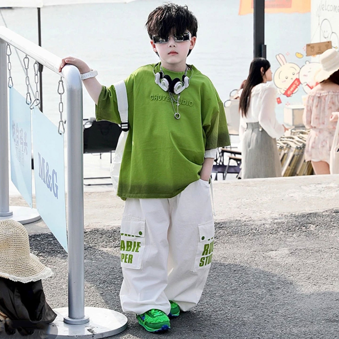 Children's Short-sleeved T-shirt Summer Clothing Korean Style Cool Handsome Wear Boy Children's Suit