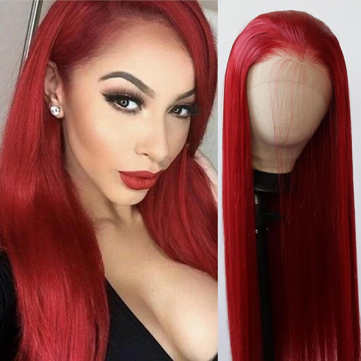 Women's Front Lace Natural Simulation Hair Chemical Long Straight Wig