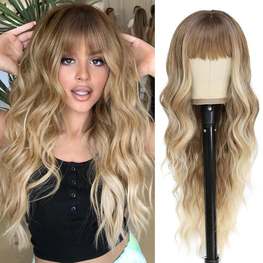 Second Hair Bangs Big Wave Curly Synthetic Wig Long Curls