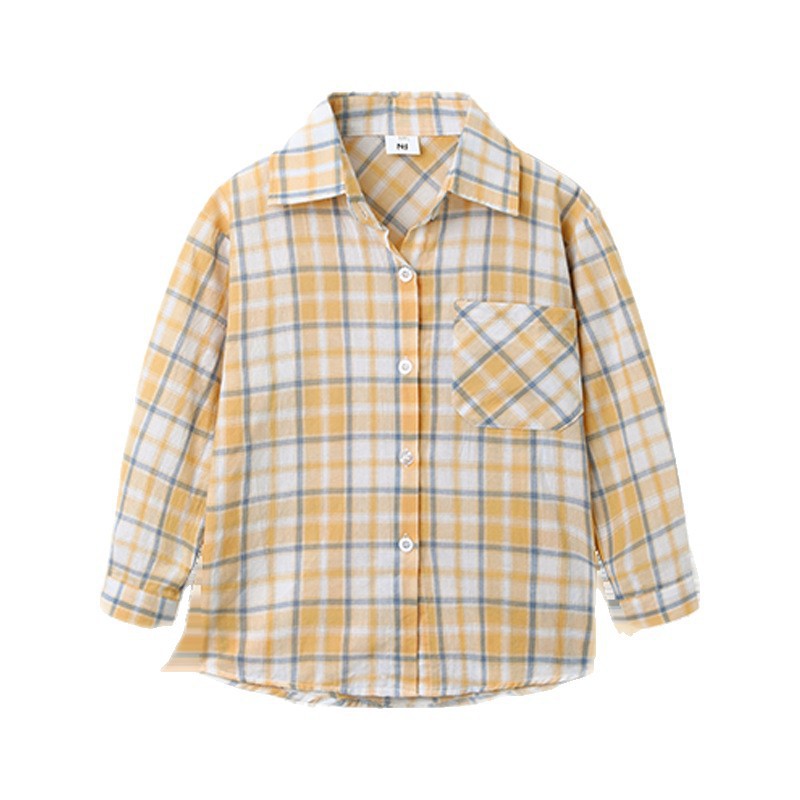 Long Sleeve Medium Big Handsome Fashionable Top Boy Leisure Children's Shirt