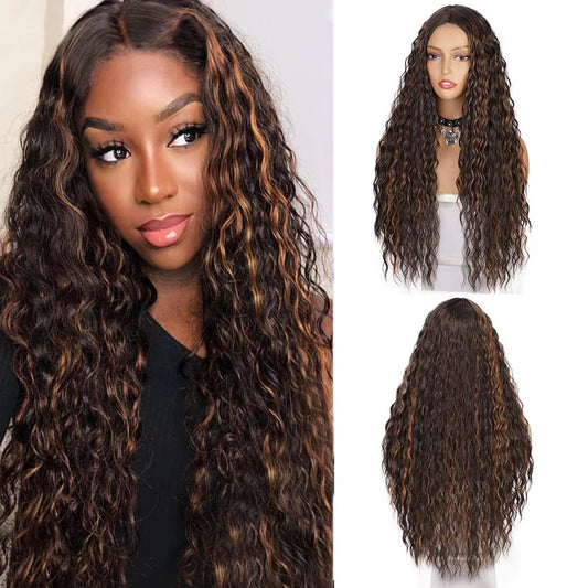 Women's Synthetic Wigs Curly Hair Small Chemical Wig Long Curls