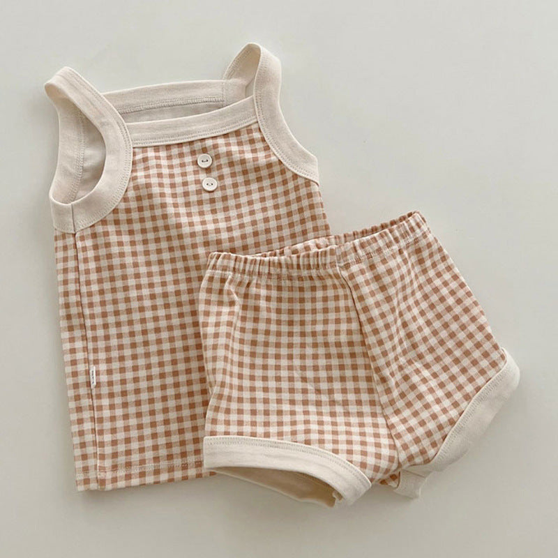 Summer Infant Cotton Camisole Cool Vest Top Bloomer Children's Suit