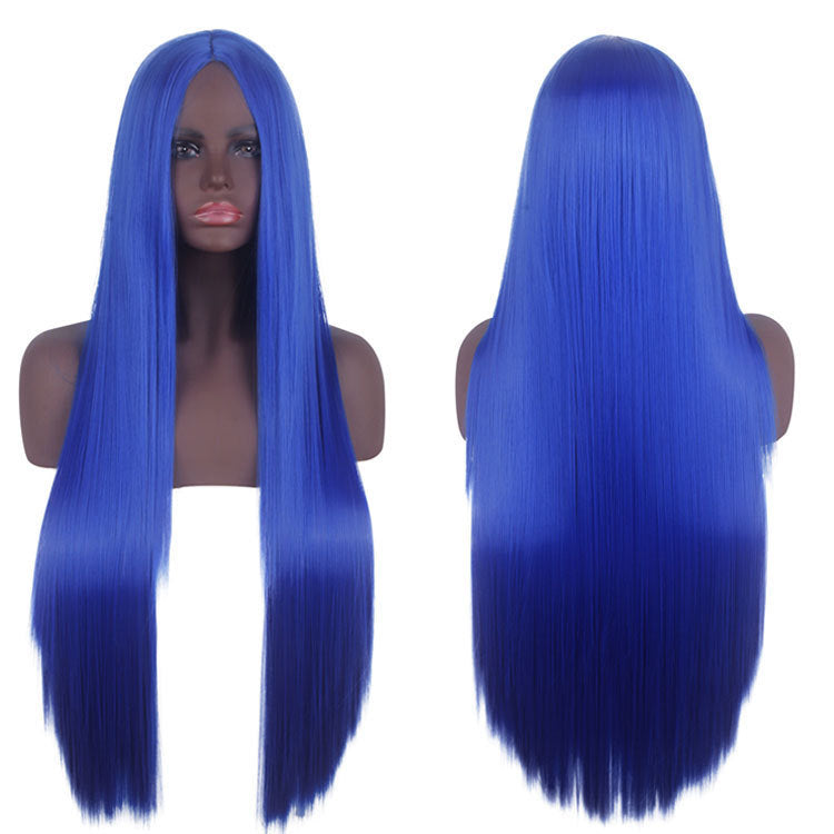 Universal Medium Scalp Black Long Straight Hair Cos Wig