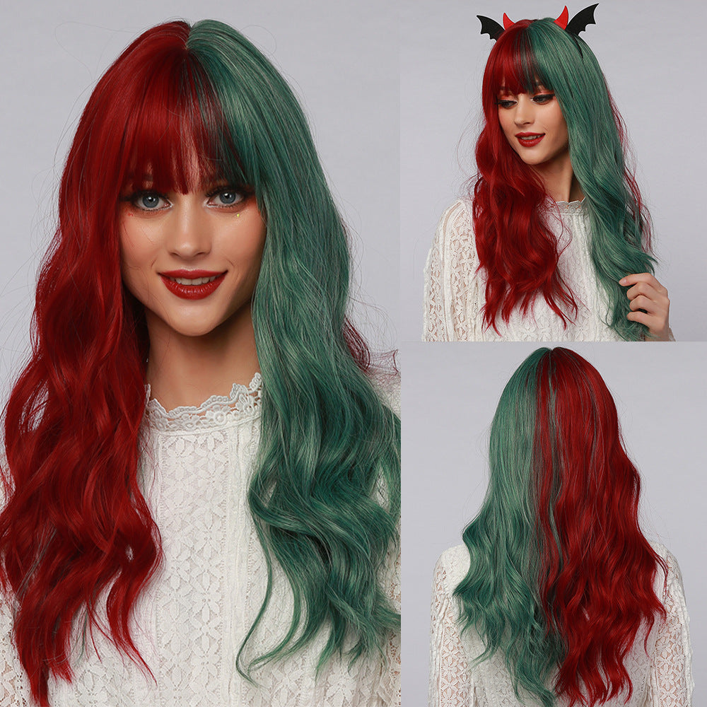 Christmas Halloween Festival Anime Style Air Bangs Big Wave Multiple Wig Long Curls