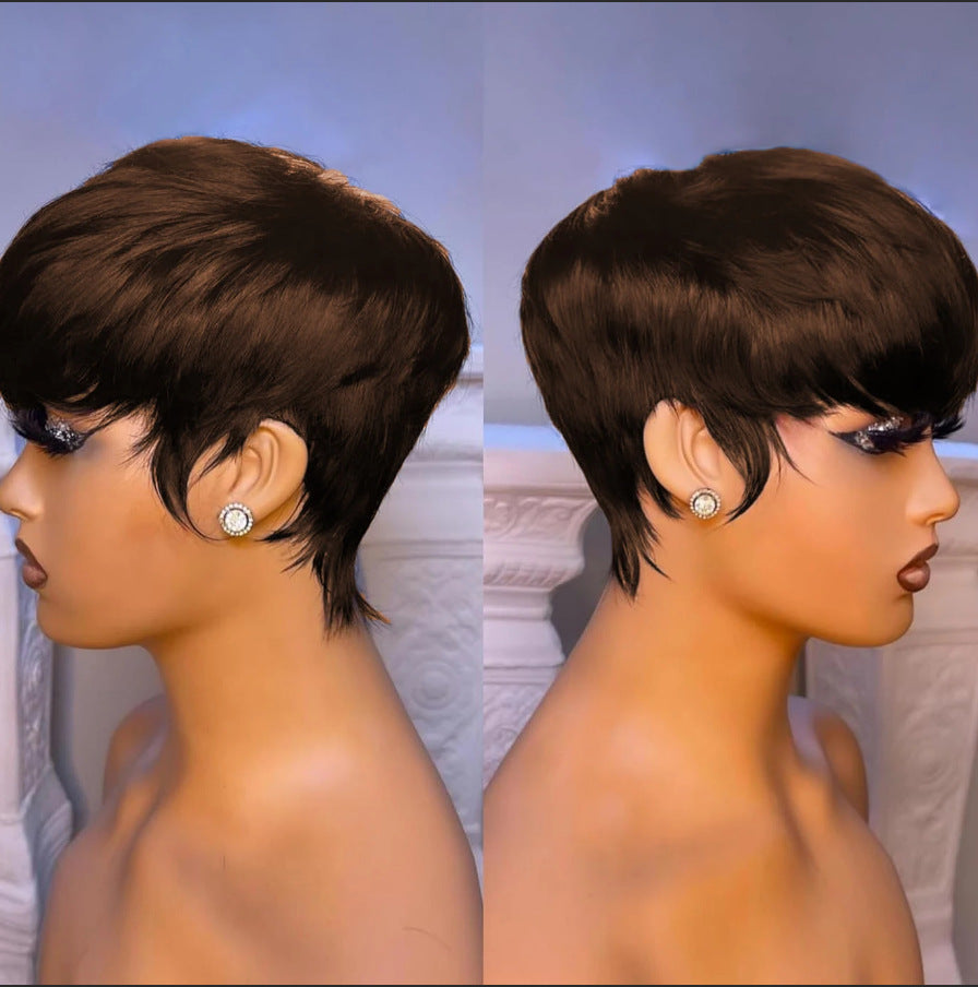 Wave Pixie Cut Brazilian Remy Human Wig Short Straight Hair