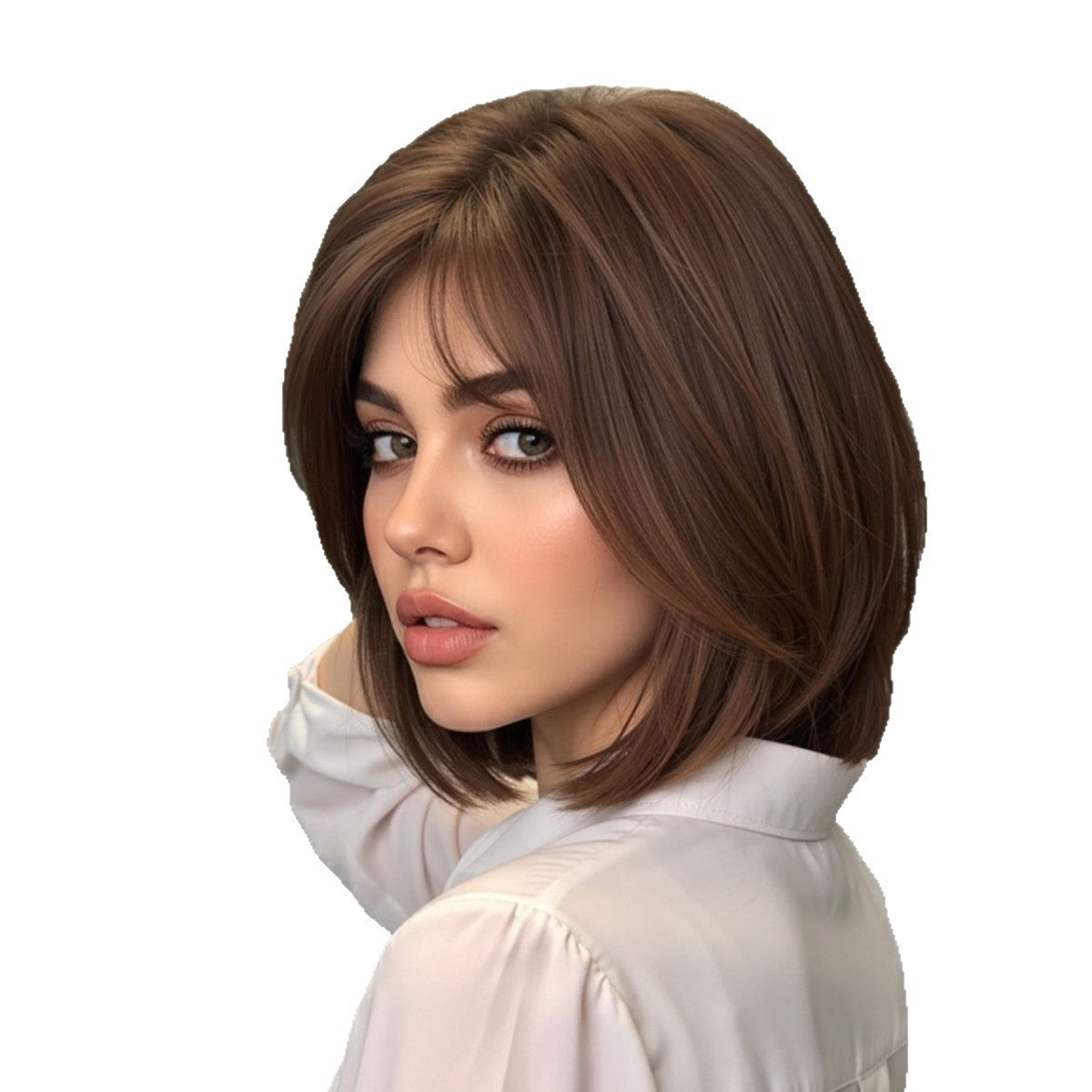 Bangs Female Daily Natural Comfortable High Temperature Resistant Wig Short Straight Hair