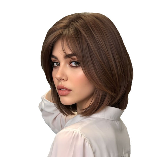 Bangs Female Daily Natural Comfortable High Temperature Resistant Wig Short Straight Hair
