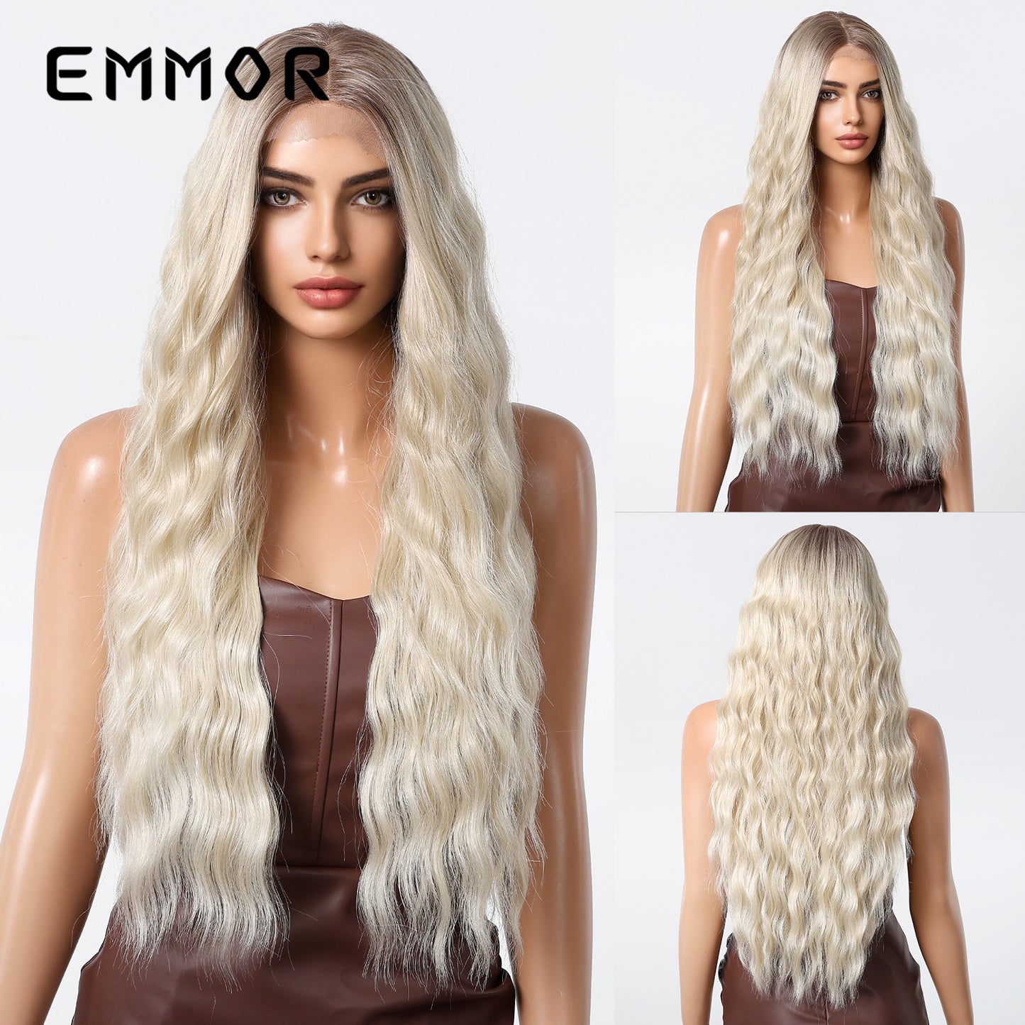 Large Area Lace Medium Wave Curly Wig Long Curls