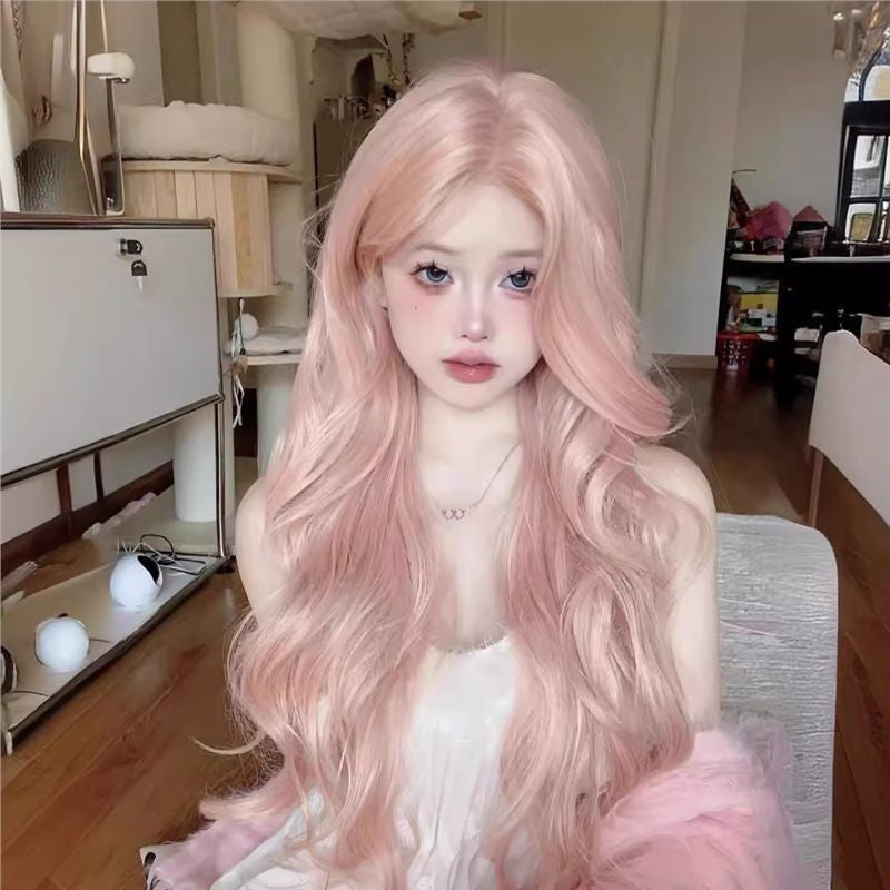 Women's Large Wave Curly Hair Straight Head Wig Long Curls