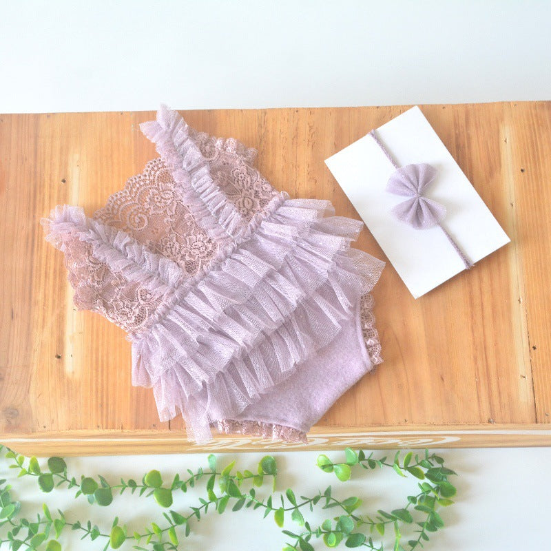 Born Graphy Clothing Lace Pleated Jumpsuit Children's Dress