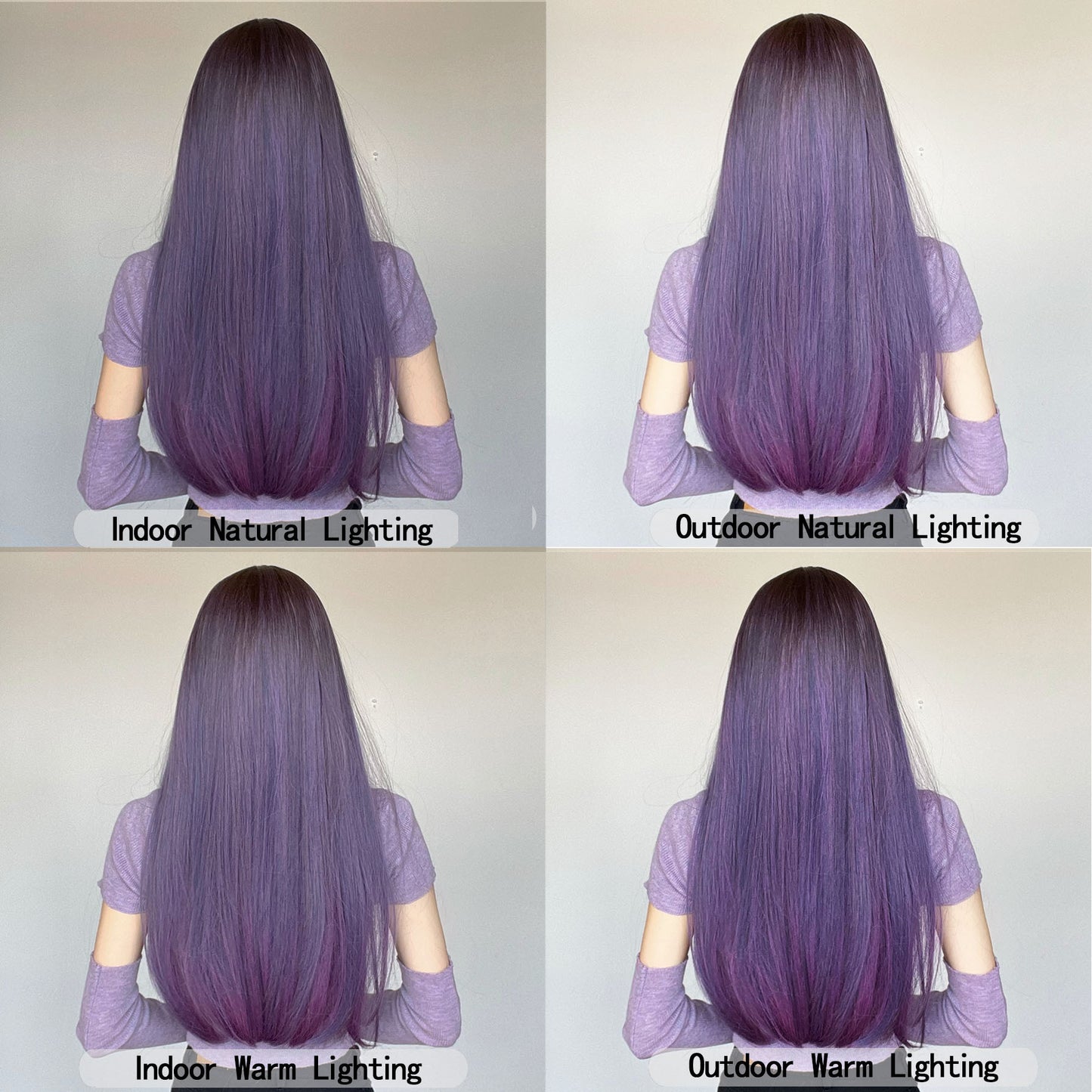 Gradient Hair Bangs Daily Natural Sweet Cool White Long Straight Wig