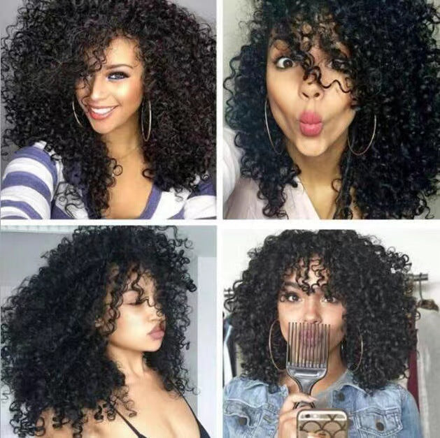 Volume Fluffy Explosion Solid Color Head Wig Short Curly Hair
