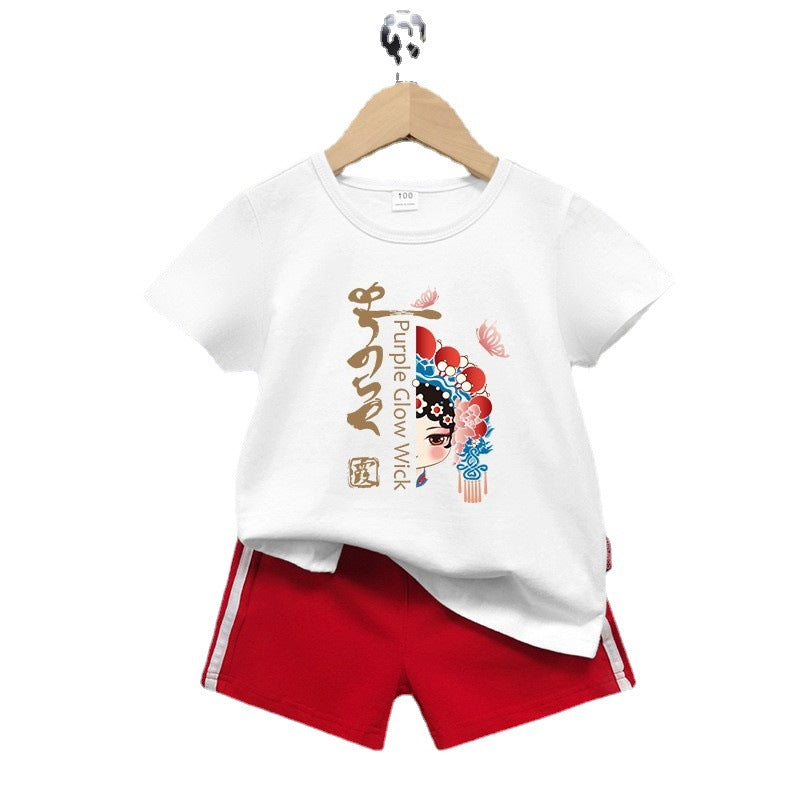 Children's Costume Chinese Style Clothing Summer Kindergarten Primary School Children's Suit