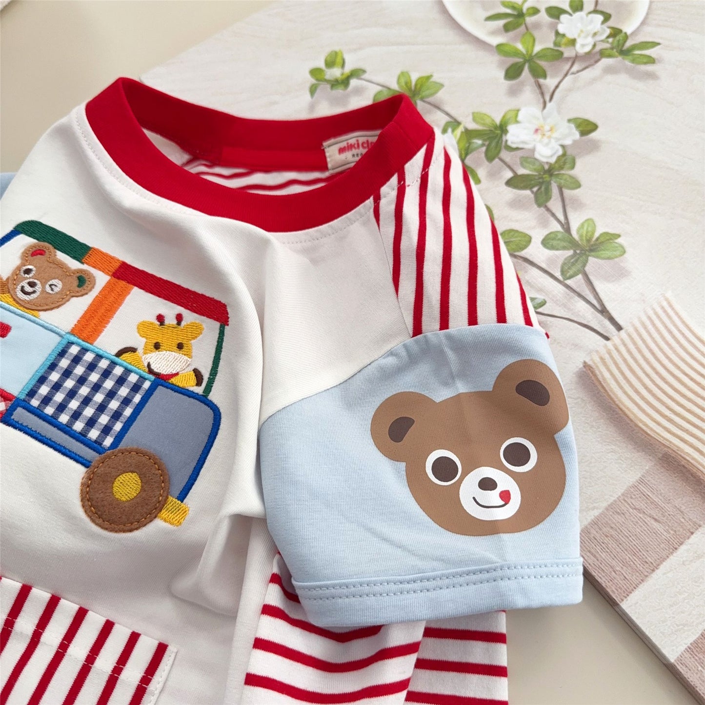 Women's & Men's Inner Wear Sapphire Red Striped Short Children's T-shirt