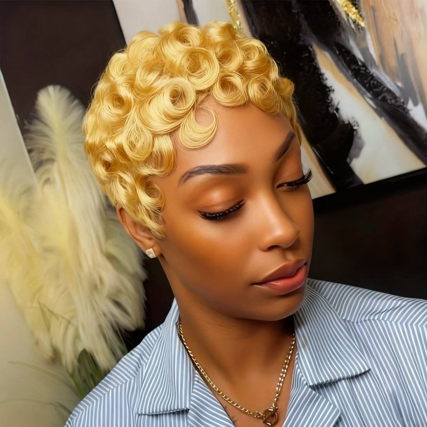 Cool Popular New Beautiful Graceful Human Real Hair Wig