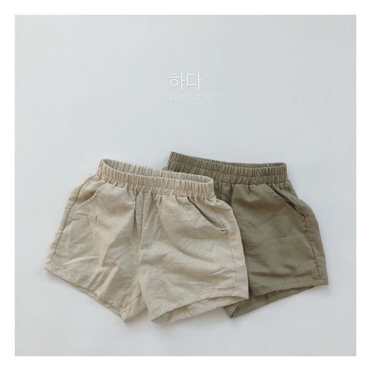 Children's Linen Texture Hot Thin Boys Washed Shorts Children's Pants