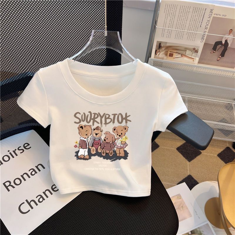 Children's Short-sleeved High Waist Summer White Short Inner Half-sleeved Shirt Children's T-shirt