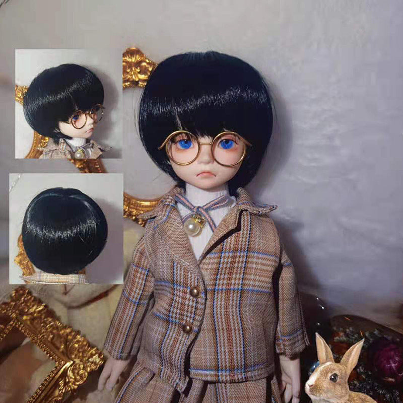 Male Female Doll Artificial Scalp Short Hair Wavy Other Wig