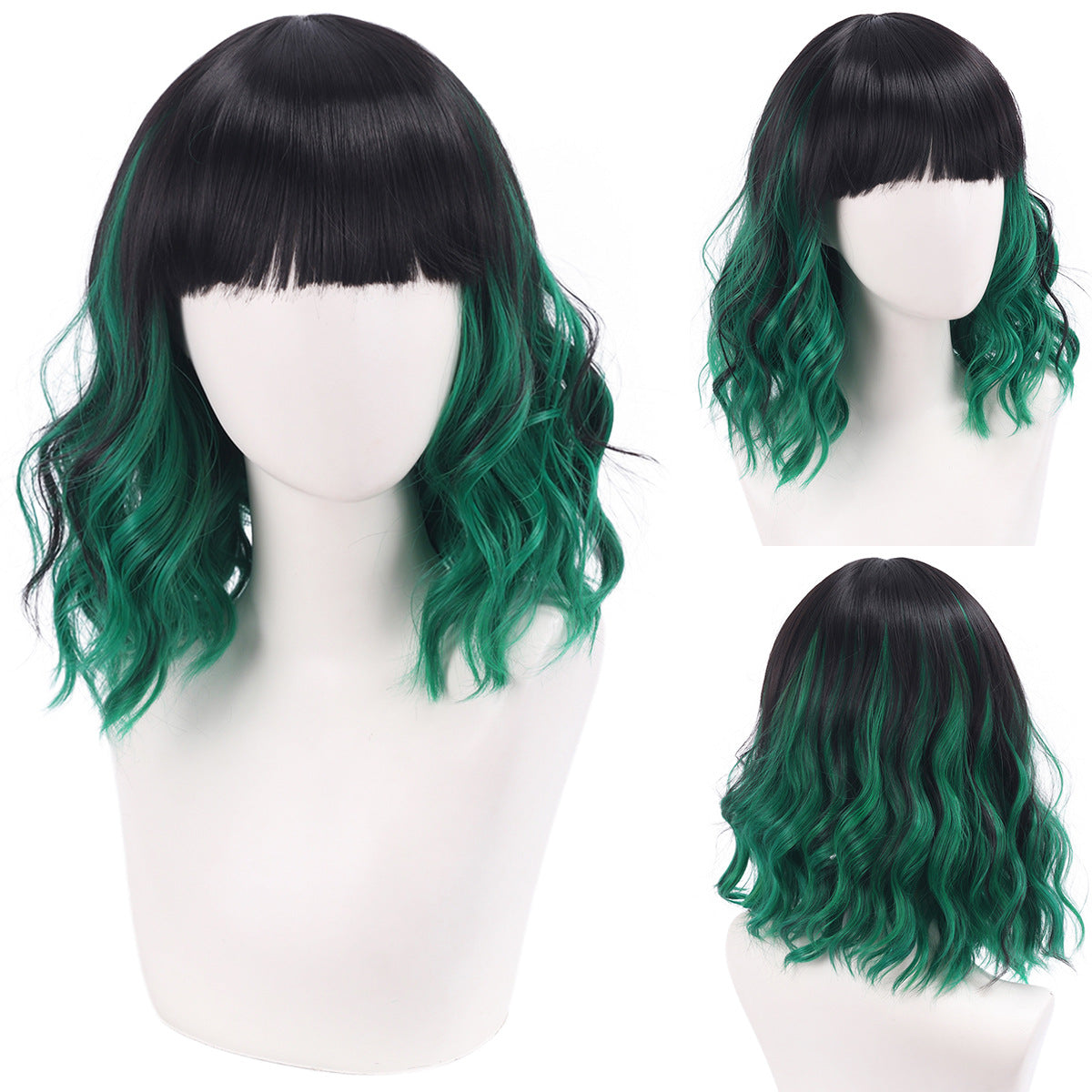Versatile Comfortable Fringe Festival Water Ripple Wig Short Curly Hair