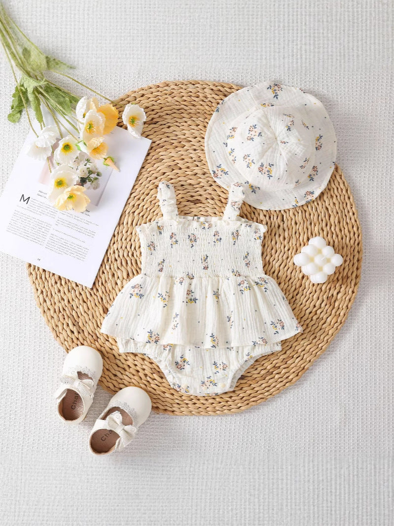 Summer Romper Sweet Floral Sling Sleeveless Cute Triangle Rompers Free Jumpsuit, Climbing Suit