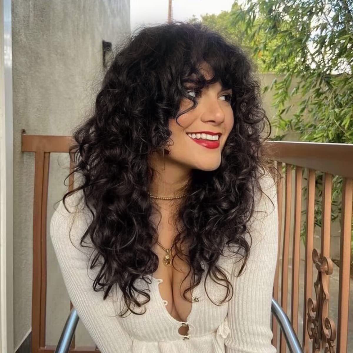 Head Cover African Small Curly Female Fluffy Wig Long Curls