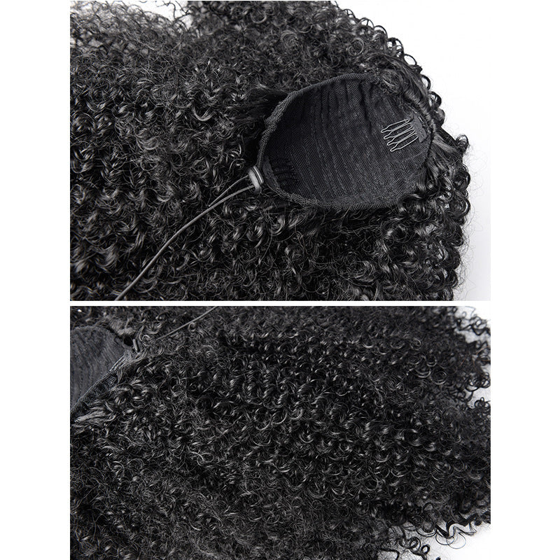 Curly Hair African Small Roll Drawstring Inch Wig Ponytail