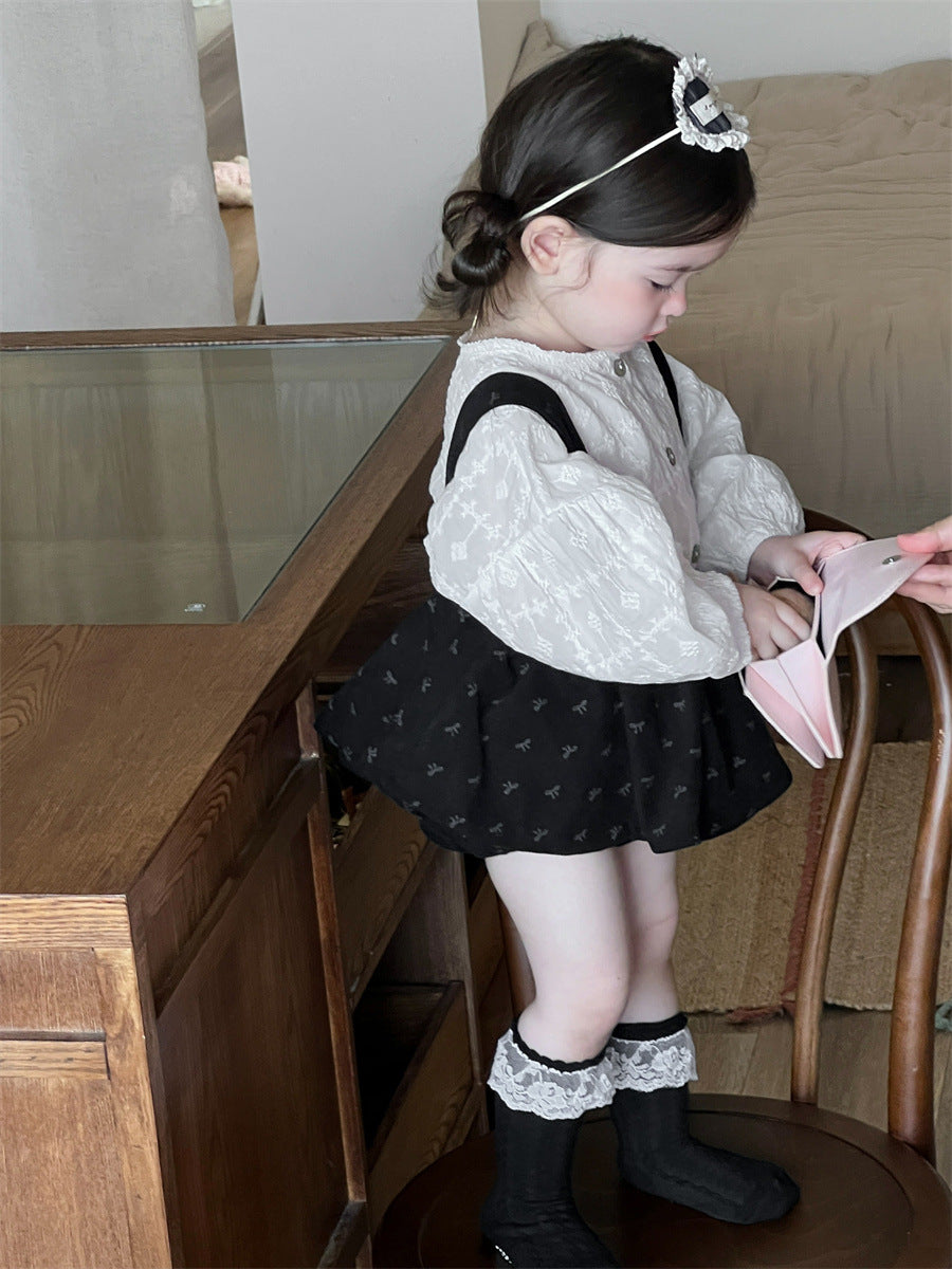 Children's Korean Style Clothing Clothes Doll Shirt Strap Bag Fart Blouse Children's Suit