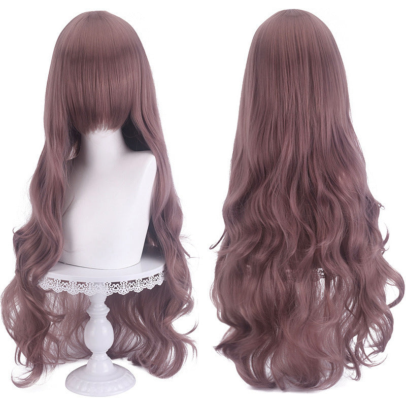 Universal Chemical Fiber Fashion Female Hair Anime Dark Wig Long Curls