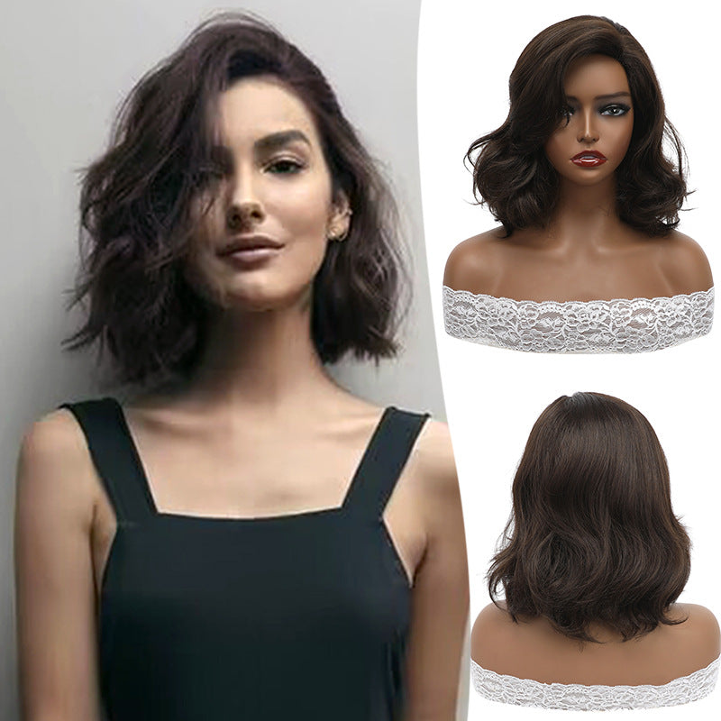Female Gradient Color Full Top Cover Wig Short Curly Hair