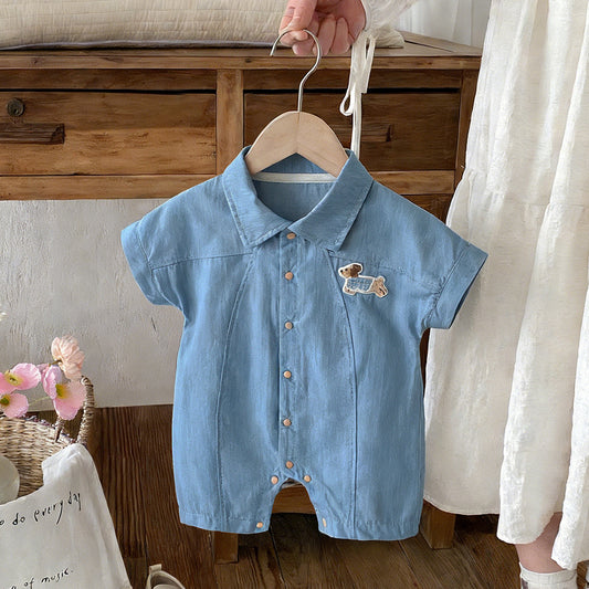 Short Sleeve Romper Thin Breathable Boy Jumpsuit, Climbing Suit